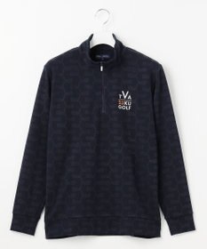 23区GOLF 【MEN】【吸湿発熱】クラブ柄 ハーフジップ