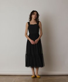 GRACE CONTINENTAL チュールコンビティアードワンピース