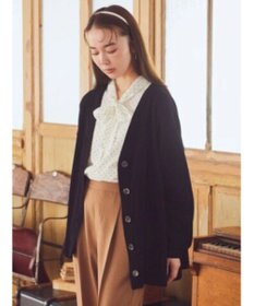 earth music&ecology サイドスリットルーズＶネックカーディガン