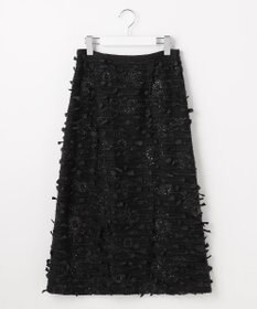 自由区 【カトリエムブーケ】Tweed a fleurs et rubans リボンツイードスカート