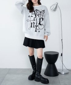 WEGO 【洗える】グラフィックニットBIGプルオーバー