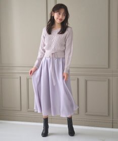 Feroux 【セットアイテム】ケーブルニット×オーガンジースカート
