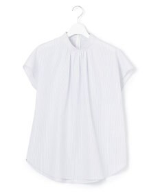 23区 L 【洗える】コットンポプリン スタンドカラー ブラウス
