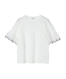 earth music&ecology 配色スカラップスリーブＴＥＥ