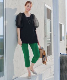 Tiaclasse L 【洗える】ドットチュールニットチュニック