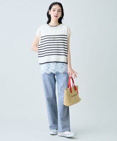 ANY L ラミータッチフレンチスリーブニット