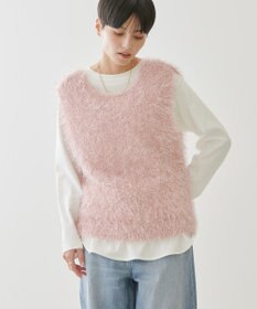 AMERICAN HOLIC 選べる丈２サイズ前後２ｗａｙシャギーベスト