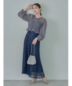 earth music&ecology ＳＥＴ２点　シースルーブラウス付きキャミワンピース