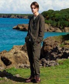 JOSEPH ABBOUD MOUNTAIN 【軽量】ハイパワーストレッチカルゼ トレッキングカーゴパンツ カーキ系