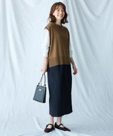 ANY 【ウエストゴム】クラシカルツイードタイトスカート