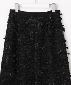 自由区 【カトリエムブーケ】Tweed a fleurs et rubans リボンツイードスカート