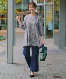 Tiaclasse L 【おのののかさん着用】半袖＆七分袖選べる袖丈バックフレアチュニック