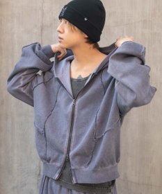 WEGO 【ユニセックス着用ITEM/MLサイズ展開】スウィッチングZIPパーカー