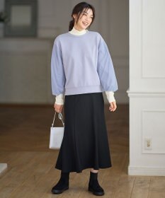 ANY L 【洗濯機可】チュールコンビダンボールプルオーバー