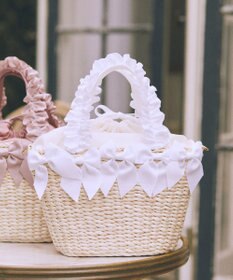 Maison de FLEUR 【2Way】フリルハンドルメイズリボン2Wayカゴバッグ