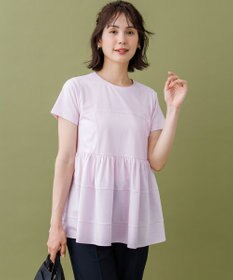 組曲 【ご好評により新色追加/WEB限定】プレーティング天竺ビスチェ風ティアード Tシャツ