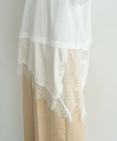 YECCA VECCA ドロストスリーブヘムレースTee