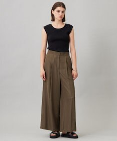 ICB L 【接触冷感・UVケア・速乾・洗える】シルクエステルタフタ ワイドパンツ