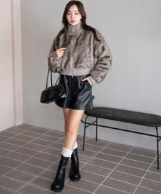 WEGO 【25年秋冬新作】フェイクファーショートブルゾン