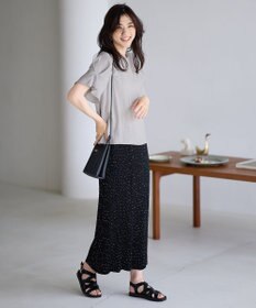 ANY L 【ウエストゴム】プリーツアイラインスカート