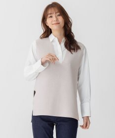 自由区 【洗える】コットンストレッチホールガーメント ベスト