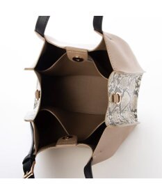 UNBILLION カシュカシュ cachecache / フェイクレザーショルダーバッグ付スクエアトート