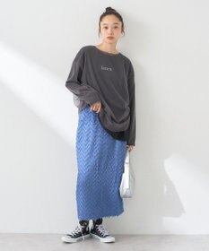 earth music&ecology ＳＥＴ２点ドロストシアープルオーバー＋ロゴＴｅｅ