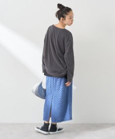 earth music&ecology ＳＥＴ２点ドロストシアープルオーバー＋ロゴＴｅｅ