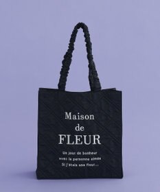 Maison de FLEUR ブランドロゴ刺繍キルティングスクエアトート