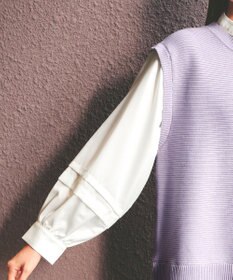 Tiaclasse L 【新色追加・2way・洗える】シャツドッキングニットベスト