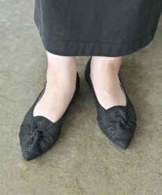 nouvelleRobe Oū 新色追加【本革・高反発】Butterfly knot ポインテッドトゥ パンプス