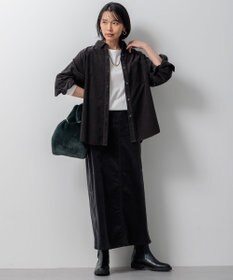 23区 【洗える】23区DENIM ベルベットストレッチ Aライン スカート