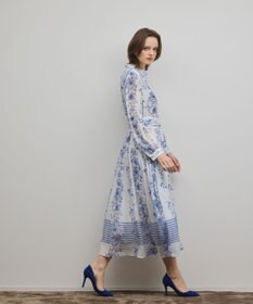 GRACE CONTINENTAL フラワープリントティアードワンピース