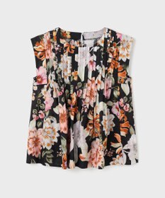 GRACE CONTINENTAL フラワープリントタックブラウス