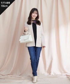 Tiaclasse 【洗える】スクエアネックリブ編みニットトップス