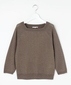 自由区 L ペーパーコットンスクエアネックニット プルオーバー