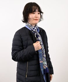 Marca ＜秋の新作！＞【Marcaオリジナル】コラージュプリント ナロースカーフ シルクツイル