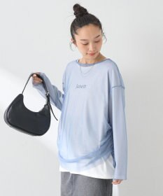 earth music&ecology ＳＥＴ２点ドロストシアープルオーバー＋ロゴＴｅｅ