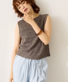 AMERICAN HOLIC 【前後2WAY】レース編みニットベスト