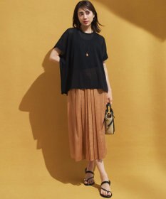 23区 L 【洗える】ライトシアー ハーフスリーブ ニット