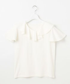Feroux 【洗える・汗ジミが目立たない】ラッフル襟Tシャツ