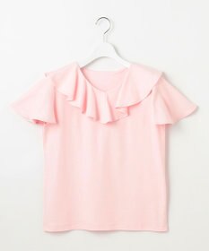 Feroux 【洗える・汗ジミが目立たない】ラッフル襟Tシャツ