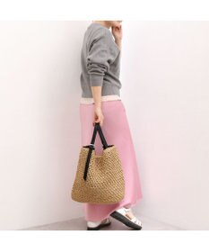 UNBILLION カシュカシュ cachecache / ベルトハンドル地柄編みトート カゴバッグ