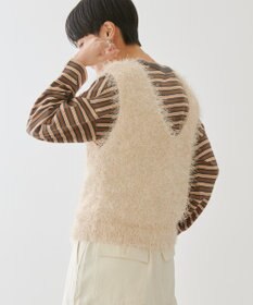 AMERICAN HOLIC 選べる丈２サイズ前後２ｗａｙシャギーベスト