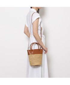 UNBILLION ペルケ perche / エステルメッシュ・牛革丸手2wayバケツバッグ