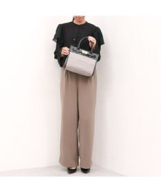 UNBILLION ペルケ perche / ナイロンキルト×クロコ型押し牛革2wayトートバッグS