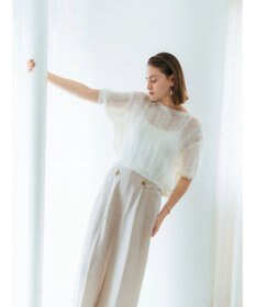 YECCA VECCA 2wayフリンジリボンニット