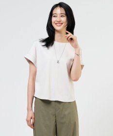 J.PRESS LADIES L 【2WAY】コットンスムース フレンチスリーブ カットソー