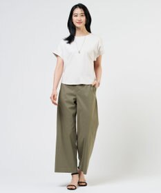 J.PRESS LADIES L 【2WAY】コットンスムース フレンチスリーブ カットソー
