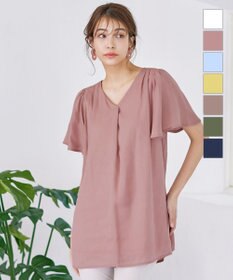 Tiaclasse フレアスリーブチュニックブラウス